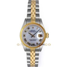 Datejust 69173 Steel Gold Jubilee Fluted Bezel MOP Roman Dial