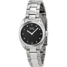 ESQ Ladies Stainless Steel Diamond Dress Watch - Black Dial 07101355