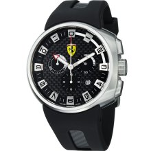 Ferrari Men's FE-10-ACC-CG/FC-FC Black Rubber Analog Quartz Watch with Black Dial