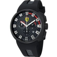 Ferrari Men's Podium Swiss Made Quartz Chronograph Black Rubber Strap Watch