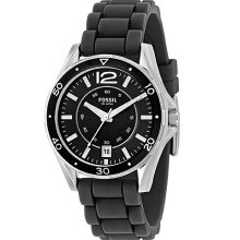 Fossil Analog Black Dial Watch in Black