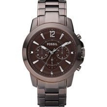 Fossil Brown Ion Men's Stainless Steel Case Chronograph Date Watch Fs4608