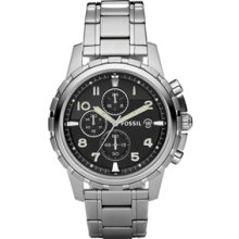 Fossil FS4542 Stainless Steel Bracelet Black Analog Dial Chronograph Men's Watch