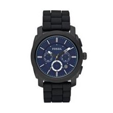 Fossil Fs4605 Machine Blue Chronographgraph Dial Watch