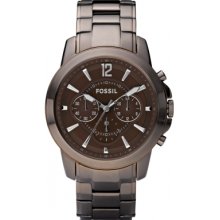 Fossil Fs4608 Mens Grant Brown Chronograph Watch Rrp Â£135