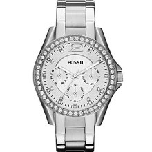 Fossil Riley Silver Glitz Multifunction Watch