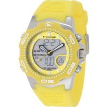 Freestyle Mens Shark X 2.0 Digital Stainless Watch - Yellow Rubber Strap - Yellow Dial - FS85017