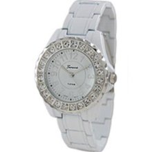 Geneva Platinum Women's 6945.White.Silver White Stainless-Steel Quartz