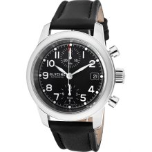 Glycine Men's Black Dial Watch 3825-19AT