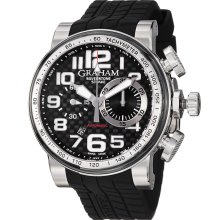 Graham Men's 'Silverstone' Black Dial Black Strap Automatic Watch