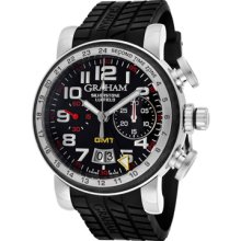 Graham Watches Men's Grand Silvertone Luffield Night Racer Chronograph