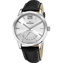 Grovana Men's 'Day Retrograde' Silver Dial Watch