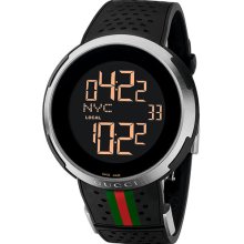 Gucci 'I Gucci' Rubber Strap Watch Black