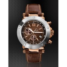 GUESS Gc-1 Brown Leather Timepiece