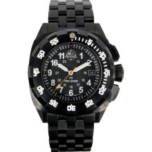 H3 Tactical Mens Pro Diver Stainless Watch - Black Bracelet - Black Dial - HTTH3.05015.08