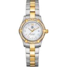 In Box Tag Heuer Aquaracer Ladies Gold & Steel Diamond Watch Waf1350.bb0820