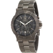 Invicta 1268 Men's Specialty Black Dial Gunmetal Plated Stainless Stee