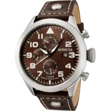 Invicta Men's Specialty Brown Dial Brown Calf Leather ...