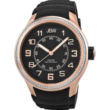 JBW Men's 'Vostok' Diamond-accented Rose-gold/ Stainless SteelWatch (Black/Rosegold)