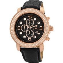 JBW Tazo Chronograph Diamond Calfskin Band Watch