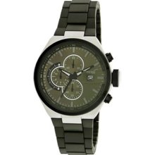 Kenneth Cole Mens New York Sport Chronograph Stainless Watch - Green Rubber Strap - Green Dial - KC9003