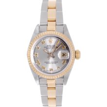 Ladies Rolex Datejust Watch 69173 18k Fluted Bezel