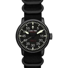 Lum-Tec Mens Combat B16 Automatic Analog Stainless Watch - Black Nylon Strap - Black Dial - LTB16