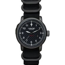 Lum-Tec Mens Combat B7 Automatic Titanium Watch - Black Nylon Strap - Carbon Fiber Dial - LTB7