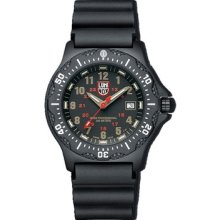 Luminox Men's Black Ops Khaki Numbers Watch - Black Rubber Strap - Black Dial - 8411