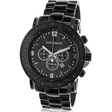 Luxurman Black Diamond Watch for Men 0.25ct