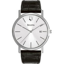 Men Bulova 96B104 Stainless Steel Dress Silver