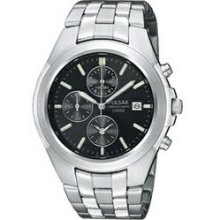 Men`s Collection Chronograph Watch W/Black Face