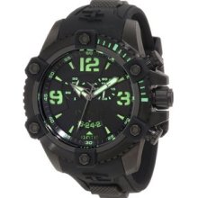 Men's 11176 Arsenal Chronograph Black Dial Black Polyurethane