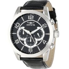 Men's 13632 Specialty Chronograph Black Textured Dial Black Leather