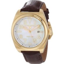 Men's 20434-YG-02MOP-BRW Heritage White Mother-Of-Pearl Dial