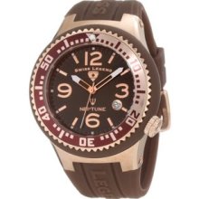 Men's 21848P-RG-04 Neptune Brown Dial Brown Silicone