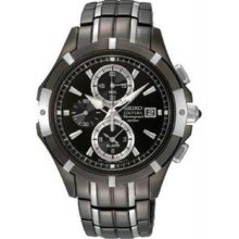 Men's Black And Silver Tone Coutura Quartz Alarm