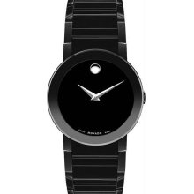 Men's Black Anodized Stainless Steel Sapphire Museum Dial