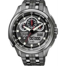 Men's Black Eco Drive Promaster SST Analog Digital Alarm