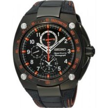 Men's Black Sportura Quartz Alarm Chronograph