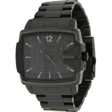 Men's Black Stainless Steel Case and Bracelet Black Dial Date