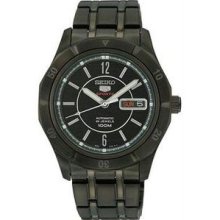 Men's Black Stainless Steel Case and Bracelet Automatic Black Dial