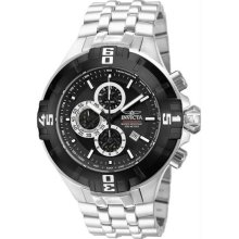 Men's Chronograph Stainless Steel Case and Bracelet Black Dial Black