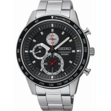 Men's Chronograph Stainless Steel Case noBracelet Black Dial