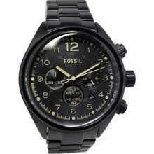 Men's Chronograph Stainless Steel Case and Bracelet Black