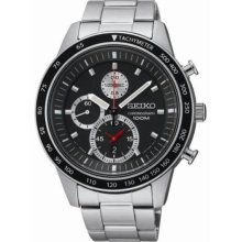 Men's Chronograph Stainless Steel Case noBracelet Black Dial Tachymete