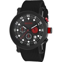 Men's Compressor Chronograph Black Dial Black IP Case Black Silicone