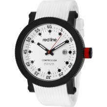 Men's Compressor White Dial White Silicone