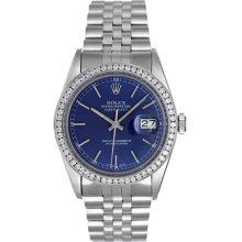 Men's Diamond Rolex Datejust Stainless Steel Watch 16014