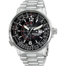 Men's Eco-Drive NightHawk Black Dial Pilot Flight